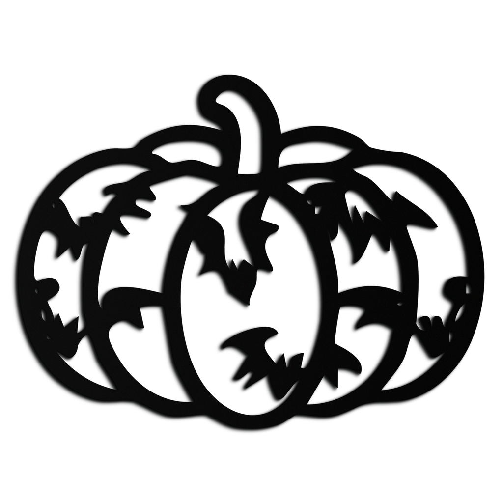 Halloween Pumpkin Faces Metal Wall Art – Spooky Black Steel Decoration- KAF502