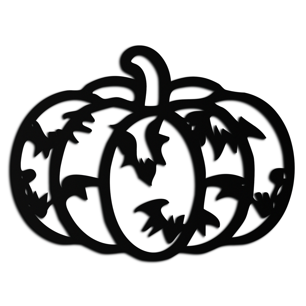 Halloween Pumpkin Faces Metal Wall Art – Spooky Black Steel Decoration- KAF502