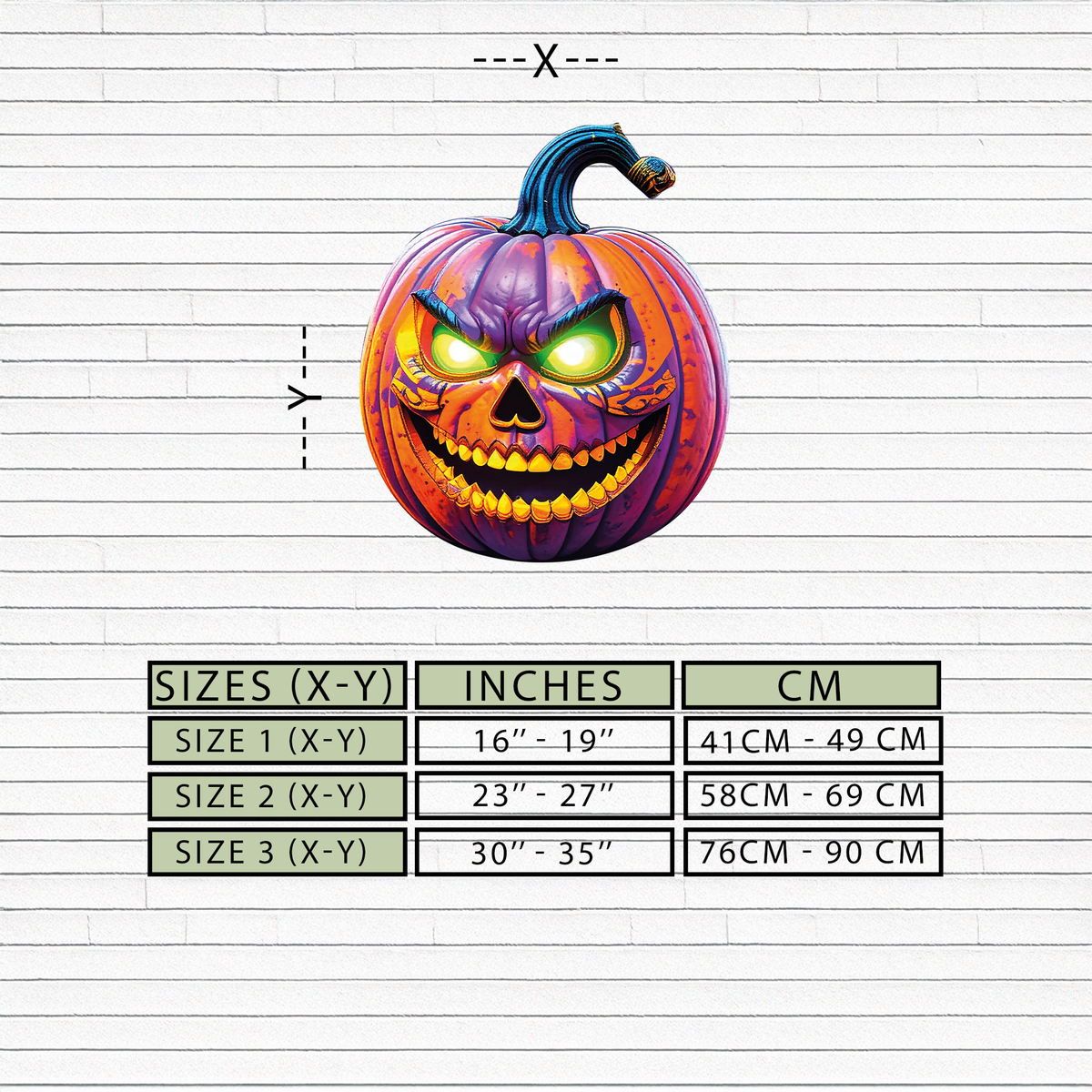 Evil Pumpkin Metal Wall Art – Spooky Halloween Decor-KAFUVM034