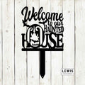 Welcome to Our Haunted House Stakes | Halloween Metal Yard Decor
